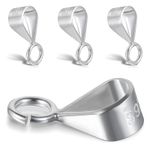 4 Pcs 925 Sterling Silver Pendant Clasp for Necklace Bail Connector silver