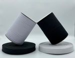 Elastic Woven White and Black Flat 3mm 5mm 6mm x 250 mt rolls Wholesale Price