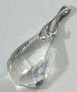 Avilagems Large Helix Swarovski Crystal Clear Pendant .925 Sterling Silver 2"