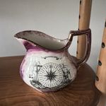 Antique Sunderland Pink / Purple Lustre Mariner's Compass Jug 19th Century