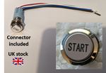 Chrome engine start backlit momentary 12V 3A push button switch 16mm UK STOCK