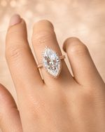 14k Rose Gold Plated 3 TCW Moissanite Attractive Engagement Marquise Cut Ring