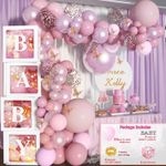 4PCS Clear Balloon Boxes Baby Shower Decor Kit Letter Cube & 4 LED String Lights