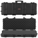 VEVOR Hard Rifle Case IP67 Waterproof Pistol Storage with Pre-cut Foams Black