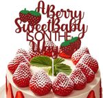 A Berry Sweet Baby Is on the Way Baby Shower Decorations One Cake Topper Strawbe