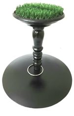 New Falconry Fiber Block Perch 6.5" Indoor & Outdoor, AstroTurf Heavy Steel Base