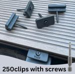 Composite Decking Clips Hidden Fixings Plastic T WPC & BLACK Screws 250pcs 2.5m