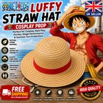 Luffy Anime Straw Hat Cosplay Costume Sun Hat Unisex Role Play Prop Cap UK