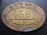 xE243 Railway Check BR E. REG Wood Green 55x36mm brass 