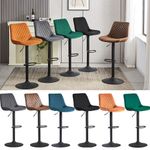 2/4x Breakfast Bar Stools Velvet Suede Swivel Gas Lift Chairs Kitchen Pub Chair