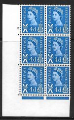 Sg XS12 4d Scotland 2 x 9.5mm Violet Cyl 2 No Dot perf A(E/I) UNMOUNTED MINT