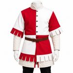 Medieval Padded Gambeson Tunic Red White Cotton LARP Armor Jacket Reenactment