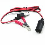 Car Cigarette Lighter Female Socket to Battery Alligator Crocodile Clip 12V 24V