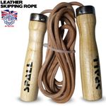 Quality Leather Skipping Jump Rope Indoor Gym Workout Wooden Handles Boxing 