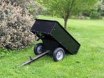 Large 300kg ATV Tipping Trailer Metal Stables Farm Yard Garden Quad Lawnmower