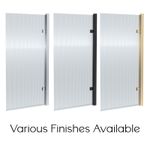 Nuie Straight Hinged Fluted Bath Shower Screen 8mm Tempered Glass Bathroom