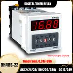 DH48S-2Z Digital Timer Relays 0.01s-99h Two Groups Adjustable Delay Industrial