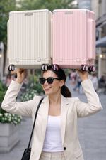 Carryon Aluminuum Suitcase Laptop Compartment Cup Holder  Charging Port