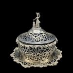 Antique Victorian Large Silver Conserve Dish London 1841 Barnard Family
