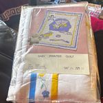 Baby Cotton Quilt Coverlet 100x130cm Teddy Bear Theme for Cot Pink/Blue