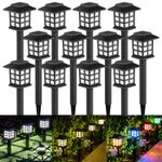 2-12PCS Solar Stake Lights Outdoor Garden Patio Lawn Landscape Pathway Lighting