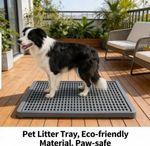 Grey Dog Toilet Tray with Removable Grid Indoor Puppy Potty Training 2 Sizes