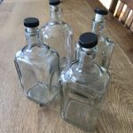 4 x Empty Gin Bottles 70cl Upcycling Wedding Craft Art Sloe Clear Glass Cork Eco