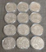 Set of 12 Zodiac Sign Coins Silver Colour Stunning Set of Coins New In Capsules