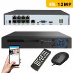 4K 8 Channel PoE NVR Recorder 12MP/8MP/5MP 8CH Network CCTV System Recorder UK
