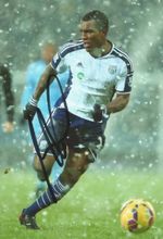 WEST BROM: ANDRE WISDOM SIGNED 6x4 ACTION PHOTO+COA