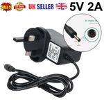 Universal 5V 2A AC/DC UK Plug Power Supply Adapter Converter Charger 3.5x1.35mm