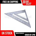 7" ROOFING SPEED SQUARE ALUMINIUM ALLOY RAFTER ANGLE MEASURE TRIANGLE GUIDE UK