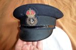 ORIGINAL WW2 ROYAL NAVY CPO PEAKED CAP & WHITE COVER. SUPERB WW2 BLACK TOP CAP