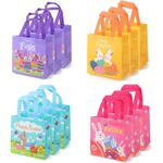 12x Easter Tote Bags Easter Egg Hunt Bags with Handle Non-Woven Gift Bags Easter