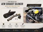 For Royal Enfield BEAR 650 AEW Exhaust Silencer Black With Mid Pipe & Cat