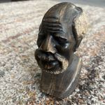 Hand Crafted Stone Marble African Themed Man Head Vintage Bust 