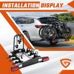 Heavy Duty Electric 3 Bike Rack Rear Tow Bar E-Bike Carrier 13 Pin 60KG Foldable