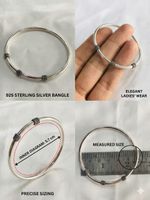 925 Sterling Silver Oxidised Bangle Bracelet Ladies Kada Wedding Gift Indian Sty