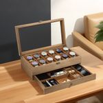 Watch Box 2-Tier Solid Wooden Watch Display Case Jewelry Storage Box 10/12 Grids