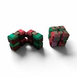 2x2 Fidget Cubes, Plastic, Green & Red,