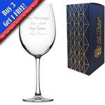 Personalised Engraved Giant Wine Glass, Can Hold 1 Bottle of Wine, Gift Boxed