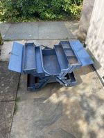 Vintage Talco Wheeled Top & Bottom Cantilever Metal Toolbox 47Lx37Hx22W cm RARE