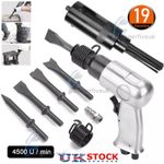 150mm Air Hammer Drill Gun With 4 X Chisels + Needle Descaler Paint Rust Remover