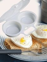 Microwave Egg Poacher Kitchen Steam Maker Cooker 2 Eggs Poach Breakfast Kitchen.