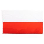 LARGE 5X3FT POLAND POLISH NATIONAL FLAG  FANS SUPPORTERS FLAG EYELETS