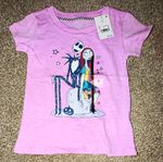 Disney pink Nightmare Before Christmas Jack & Sally graphic tee crewneck 2T