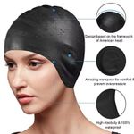 Silicone Swimming Cap With Ear Pockets Long Hair Large For Men Ladies Women Hat