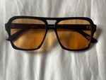 Claire's Black Oversized Square Brown Tinted Sunglasses