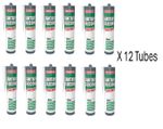 Evo Stik Sanitary Silicone Sealant Bathroom Kitchen WHITE 290ml (Pack of 12)