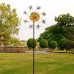 Bumble Bee and Sunflower Garden Spinner Spike Outdoor Ornament